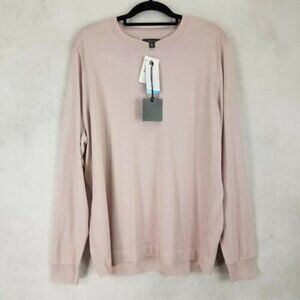 NEW Nordstrom Men's Shop L Merino Wool Pullover Sweater in Pink Antique